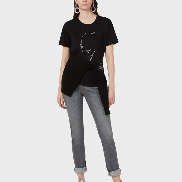 EMPORIO ARMANI  T-shirt with sketched visage print - Picture 3 of 5